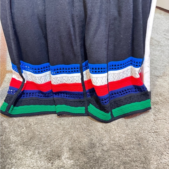 Black Sleeveless Dress with Colorful Hem. Size Large. - Picture 3 of 5